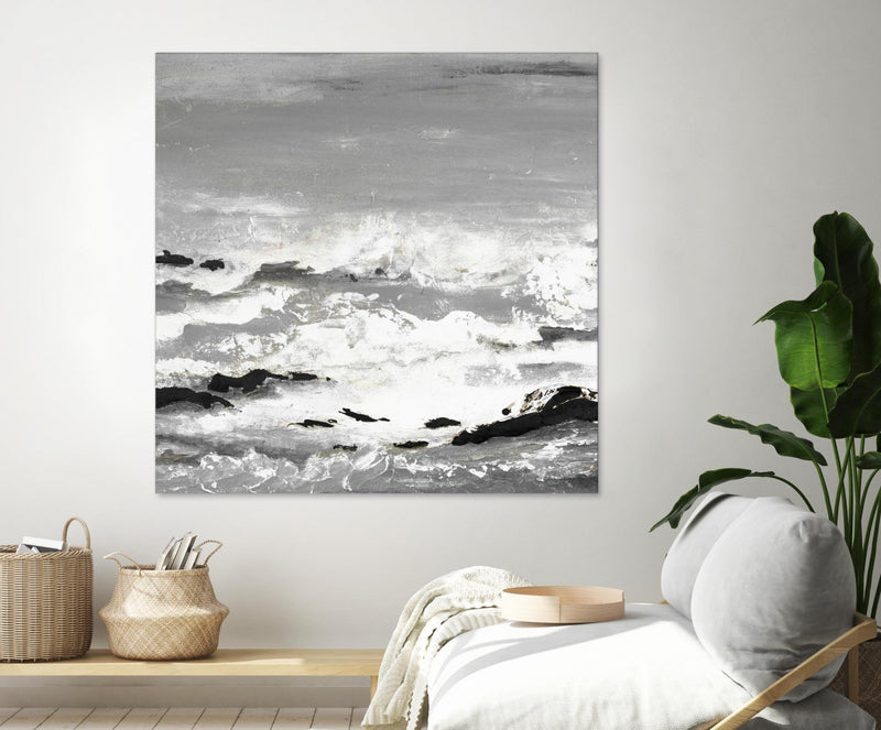 \"Rocks And Waves\" Giant Art 72x72 Wall Art