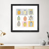 "Nine Pineapples" Matted and Framed Black 36x36 Wall Art
