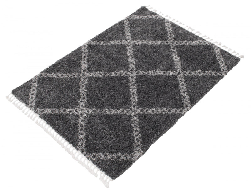 Helma Stark Dark Grey Shag 8'0\" X 10'0\" Area Rug