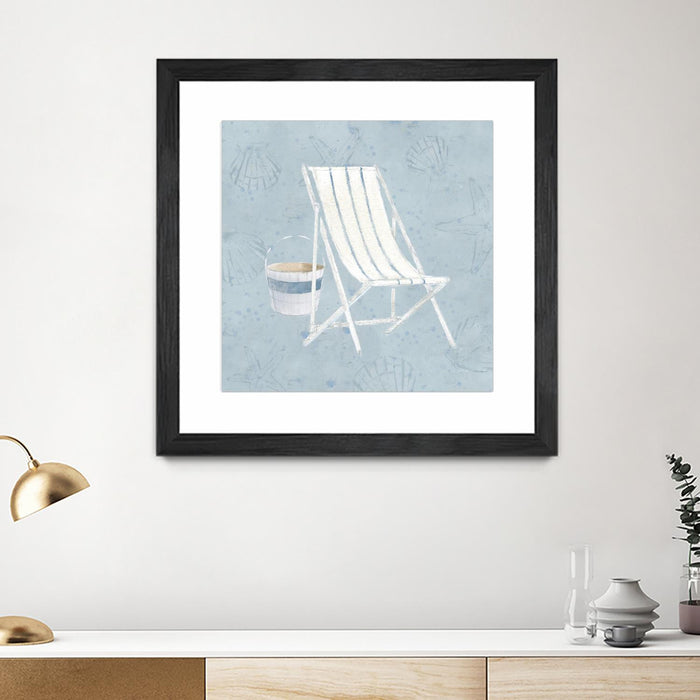 \"Serene Seaside Iii\" Matted and Framed Black 30x30 Wall Art