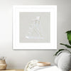 "Serene Seaside Ii Tan" Matted and Framed White 36x36 Wall Art