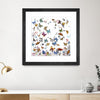 "Papillon" Matted and Framed Black 36x36 Wall Art