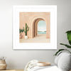 "Coastal Arch" Matted and Framed White 36x36 Wall Art