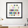 "Diamonds" Matted and Framed Black 30x30 Wall Art
