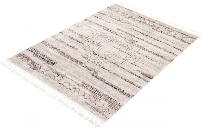 Vera Aztec Ivory/Grey Area Rug - 7'10\" x 10'5\"