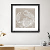"Neutral Surf Side I" Matted and Framed Black 36x36 Wall Art