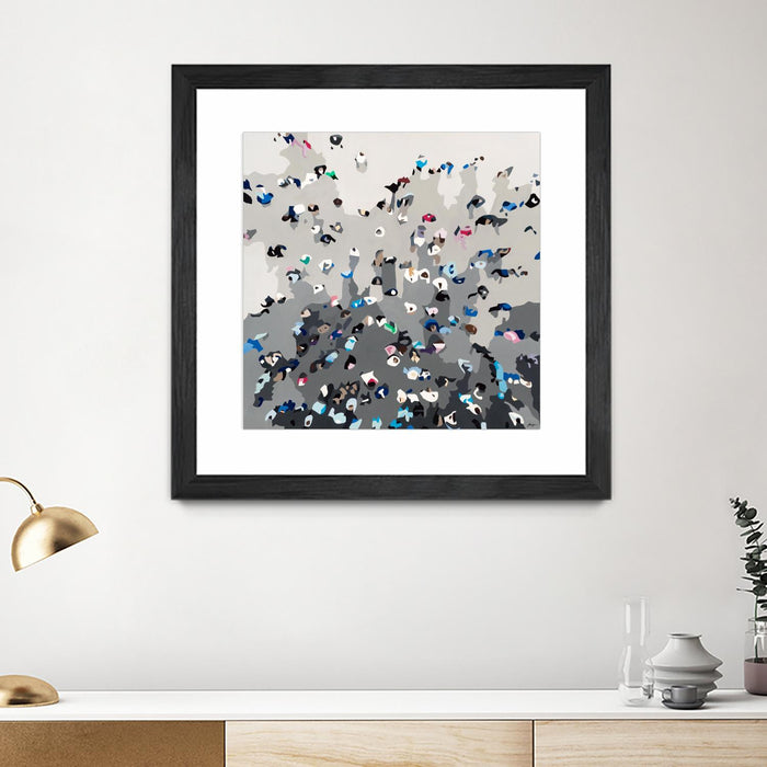 \"Crowd Sourcing\" Matted and Framed Black 30x30 Wall Art