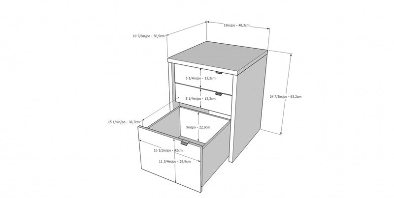 Nordika Liber-T Filing Cabinet - White/Walnut