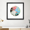"Spin Art 10" Matted and Framed Black 30x30 Wall Art