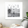 "You Me We I" Matted and Framed White 30x30 Wall Art