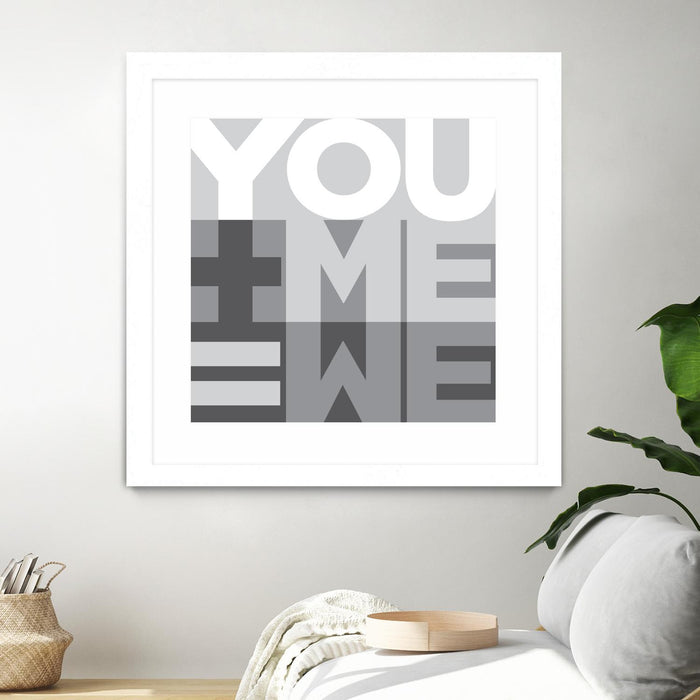 \"You Me We I\" Matted and Framed White 30x30 Wall Art