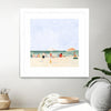"Family Vacation Ii" Matted and Framed White 36x36 Wall Art