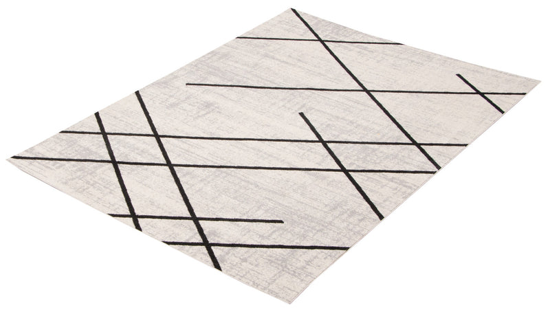 Damali Ivory/Black Machine Washable Area Rug - 5'0\" x 7'0\"