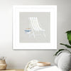 "Serene Seaside Iii Tan" Matted and Framed White 30x30 Wall Art