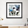 "April Showers" Matted and Framed Black 36x36 Wall Art