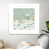"Summer Confetti I" Matted and Framed White 36x36 Wall Art