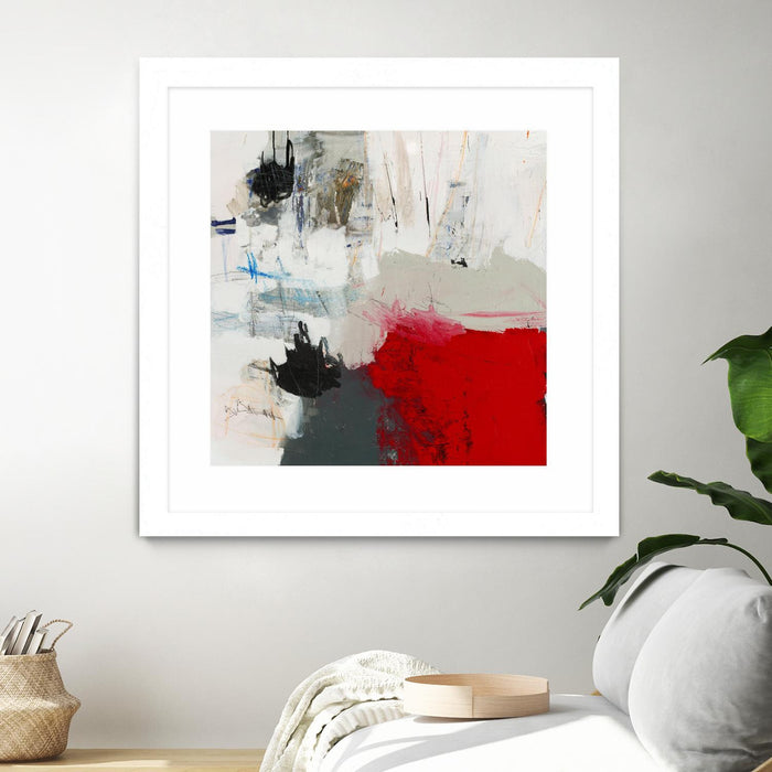 \"The Mountain Comes To You\" Matted and Framed White 30x30 Wall Art