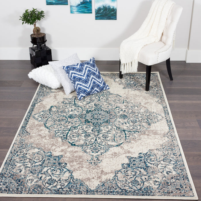 Sav Silver 3x5 Area Rug