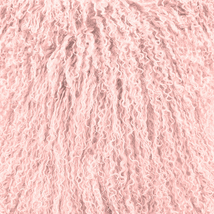 Mongolian Sheepskin Accent Pillow - Rose