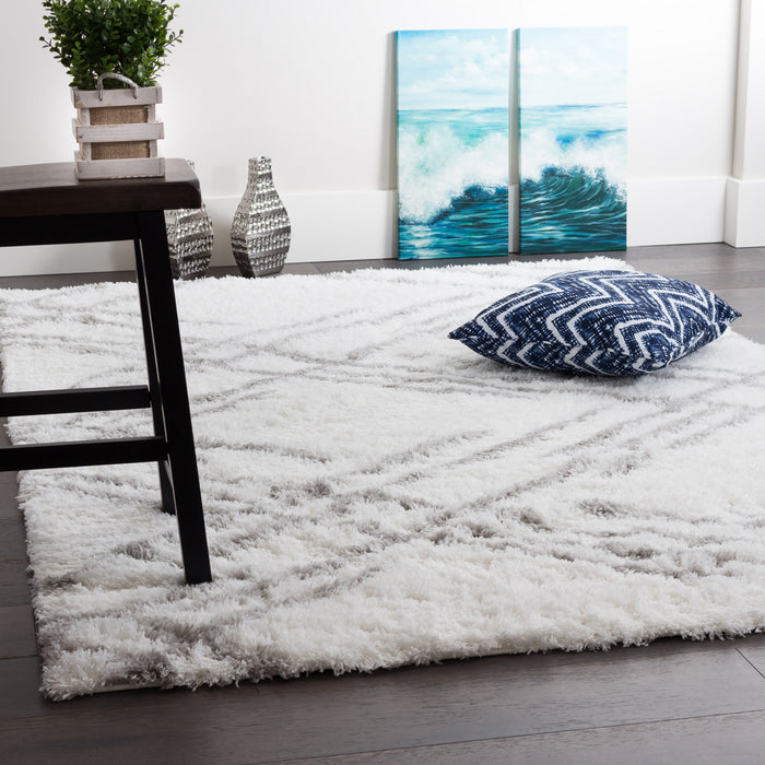 Ker White Lines 3x5 Area Rug