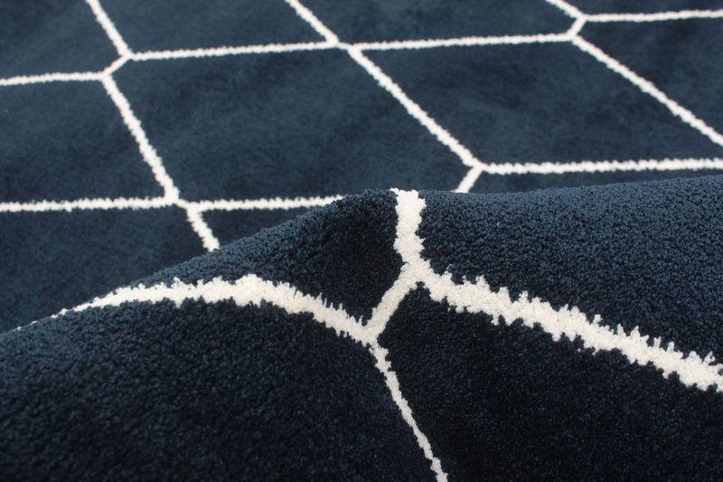 August Navy-White 6'7\" x 9'6\" Area Rug