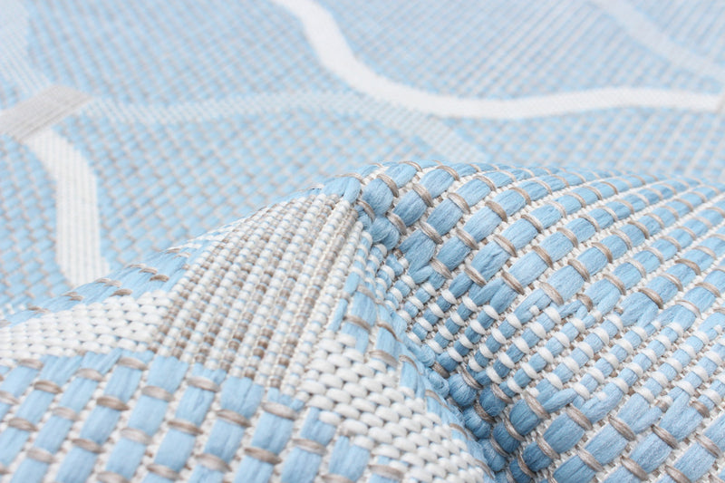 Neisha Abstract Light Blue Rug 6'7\" X 9'6\" Area Rug