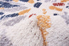 Paloma Sunburst Navy, White Area Rug - 5'3" x 7'3"