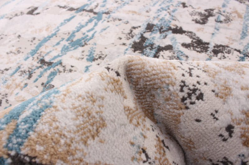 Tahi Blue, Grey, Taupe Rug 5'3\" X 7'3\" Area Rug