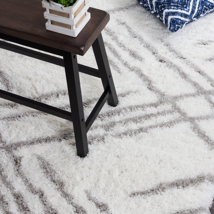Ker White Lines 3x5 Area Rug