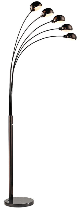 88\" Antiqued-Bronze 5-Light Peacock Arc Floor Lamp