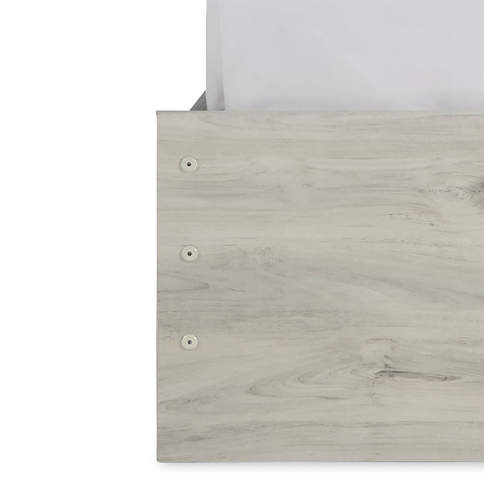 Abby Panel Bed with Headboard & Frame, LED, USB, White - King Size