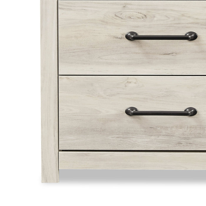 Abby 5pc Bedroom Set with Panel Bed, Dresser & Mirror for Kids, LED, USB, White - Twin Size
