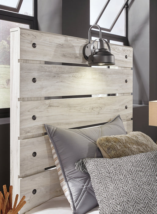 Abby 6pc Bedroom Set with Panel Bed, Dresser, Mirror, Nightstand for Kids, LED, USB, White - Twin Size
