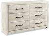 Abby Bedroom 6-Drawer Dresser, 58.7"W x 36.42"H - White
