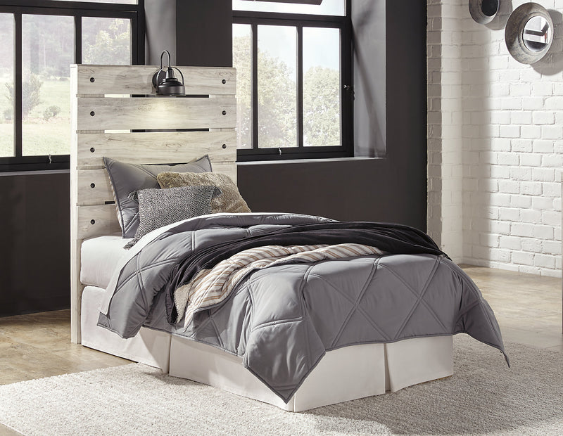 Abby Panel Headboard with LED Light & USB Ports for Kids, White - Twin Size