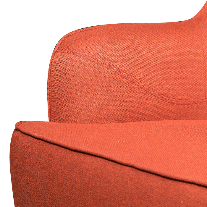 Aimy 28\" Linen Look Fabric Accent Chair with Cylindrical Wood Legs - Orange
