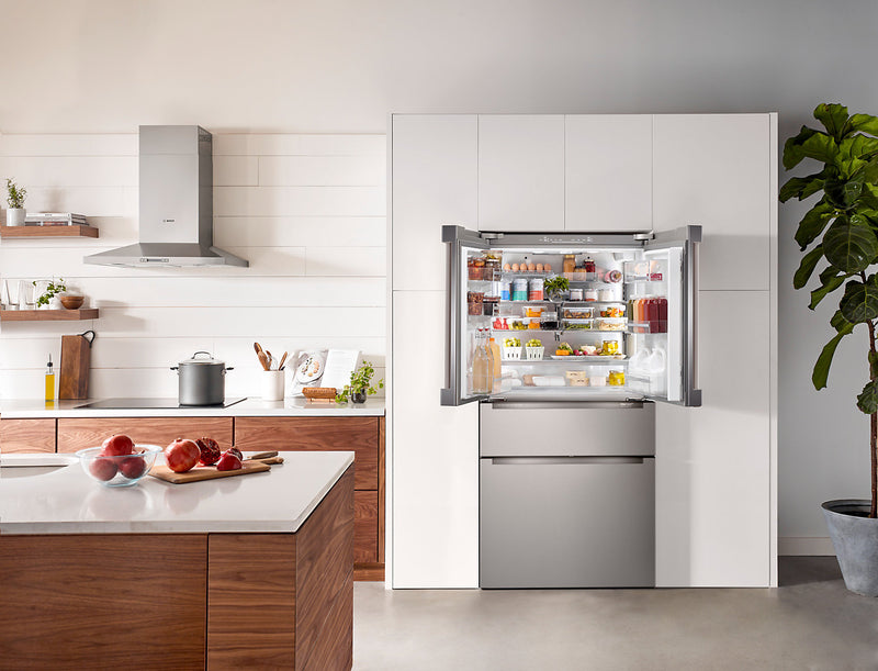 Bosch 800 Series 36\" 20.5 Cu. Ft. Smart French Door Refrigerator with Dual Compressor - Stainless Steel