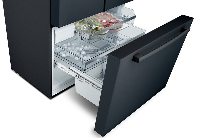 Bosch 800 Series 36\" 20.5 Cu. Ft. Smart French Door Refrigerator with Dual Compressor - Black Stainless Steel