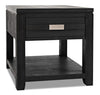 Bronx 24\" Rustic End Table with Storage and Shelf - Charcoal Wood