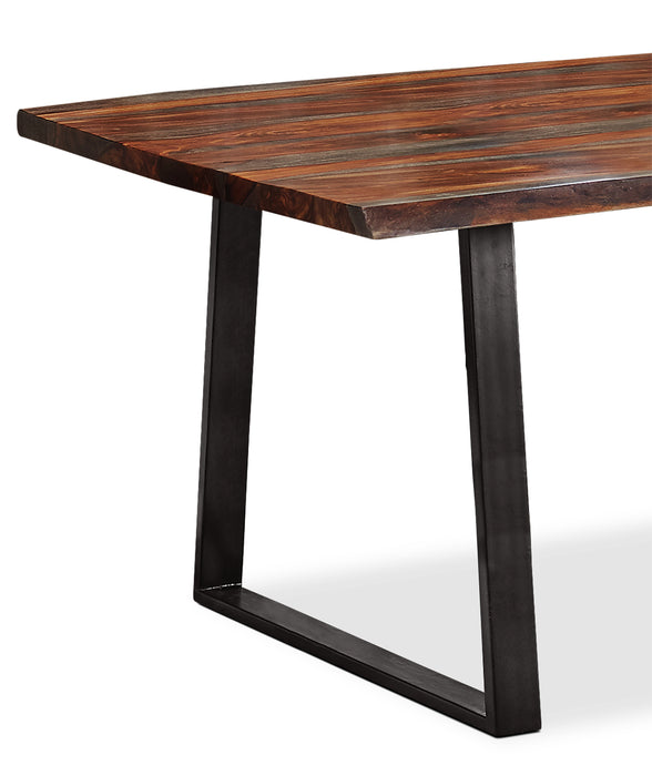 Bowery 5pc Dining Set with Table & 4 Avis Chairs, Sheesham Wood, Metal, 80\"W - Brown