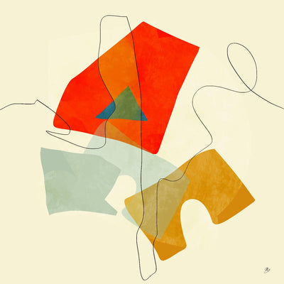 "Mid Century Geometric" Giant Art 54x54 Wall Art
