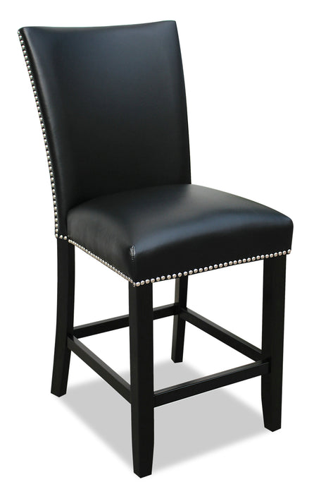 Cami Counter-Height Dining Chair with Vegan-Leather Fabric - Black