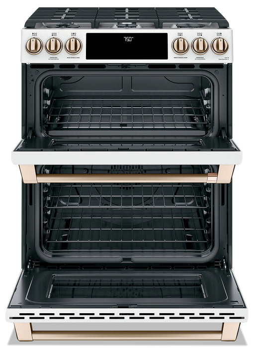 Cafe 6.7 Cu. Ft. Smart Gas Range with True European Convection and Self Clean Racks - Matte White - CCGS750P4MW2