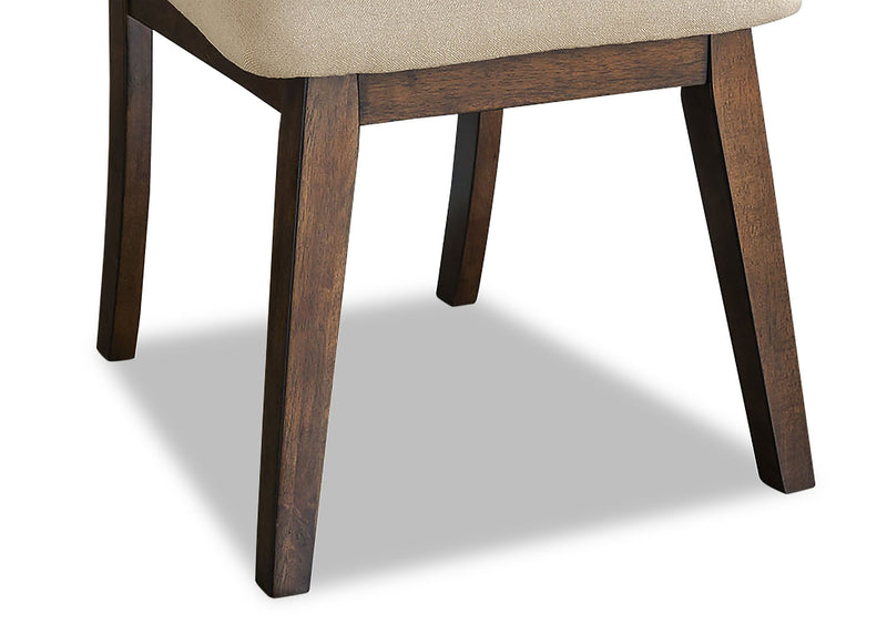Chelsea 5pc Dining Set with Table & 4 Taupe Chairs, 60\"W - Walnut Brown