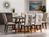 Chelsea 7-Piece Dining Table Package with Beige Chairs - {Contemporary} style Dining Room Set