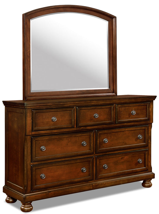 Chelsea Bedroom 7-Drawer Dresser, 60\"W x 38\"H - Cherry Brown