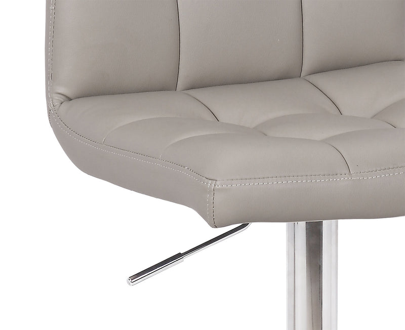 Cruz Barstool with Swivel & Adjustable Seat, Vegan Leather Fabric, 24-33\"H, Metal - Taupe