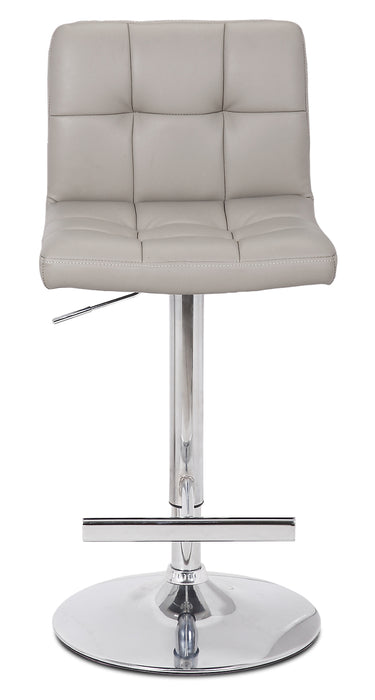 Cruz Barstool with Swivel & Adjustable Seat, Vegan Leather Fabric, 24-33\"H, Metal - Taupe