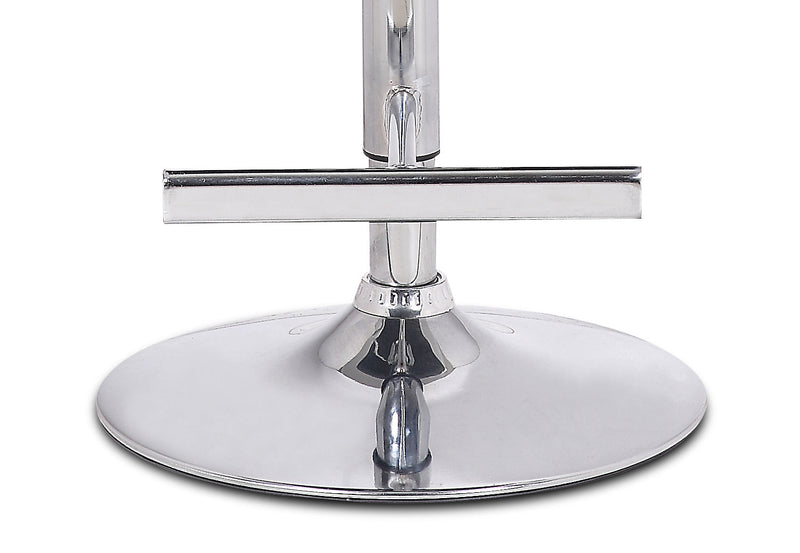 Cruz Barstool with Swivel & Adjustable Seat, Vegan Leather Fabric, 24-33\"H, Metal - White
