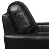 Curt Genuine Leather Loveseat - Black - {Modern}, {Retro} style Loveseat in Black {Solid Woods}